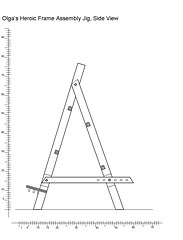 A depiction of an easel sized to support 
the Heroic Olgaframe during construction – it was later used by The Olga to display the finished work in a gallery